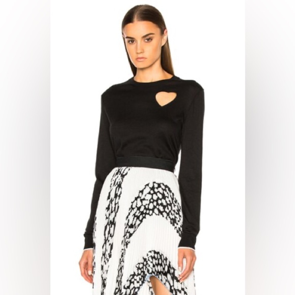 Proenza Schouler Black Heart Cutout Long Sleeve Top